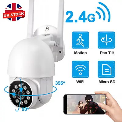 1080P IP Camera Wireless WIFI Outdoor CCTV HD PTZ Smart Home Security IR Cam UK • £21.99