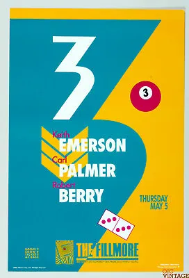 Emerson Berry & Palmer Poster 1988 May 5 New Fillmore San Francisco • $40