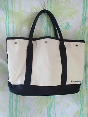 Morgan Stanley White Blue Logo Canvas Scarborough Tote Bag 16 In New • $89.99