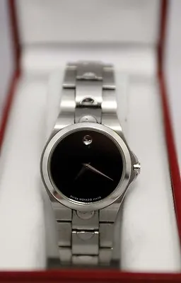 MOVADO Black Dial Sapphire Crystal Luxury Wristwatch Serial#84 E6 1830 *FREE S/H • $239.95