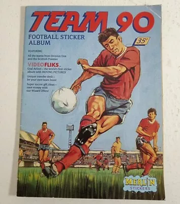 Merlin Team 90 Part Complete Football Soccer Sticker Album Book Rare 1990  • £16.19