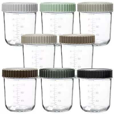 6oz. Glass Baby Food Storage Jars With Lids Assorted Colors • $24.99