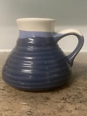No Spill Non Slip Travel Vacation Wide Bottom Blue White Coffee Tea Mug Cup • $24.99
