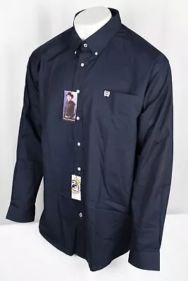 Cinch Men's Square Button Long Sleeve Western Shirt Navy MTW1104667 • $50.99