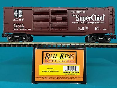  MTH Railking Box Car Santa Fe O/O27 SF 40' Double Door Box Car 30-74809 • $58.95