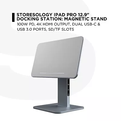 STORESOLOGY IPad Pro 12.9  Dock: 100W PD 4K HDMI USB-C USB 3.0 SD/TF • £149.99