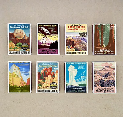 Set Of 8 Matches Box Vintage Poster NATIONAL PARK Style Match Holder Printing • $8.90