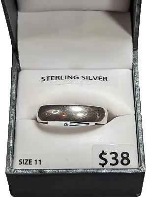 Sterling Silver Wedding Band Ring Comfort Fit 5 Mm Size 11 925 • $56.37