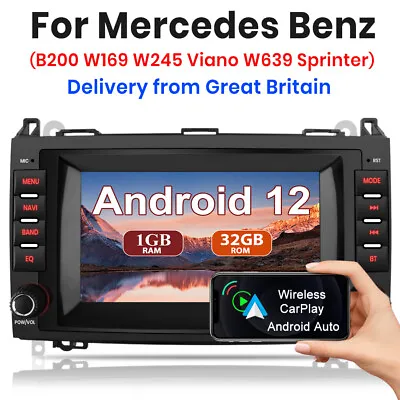 For Mercedes Benz Sprinter Vito Android12 Car Radio Stereo Sat Nav CarPlay BT 7  • £129.99