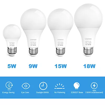 E27 LED Light Bulbs Equivalent 50W 90W 150W 180W 6500K Daylight/3000K Warm White • $19.95