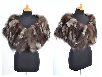 Us4876 Real Silver Fox Fur Collar Scarf Softy Fur Stole - Fuchs Stola  Kragen • $179