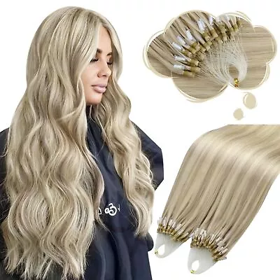Moresoo Micro Ring Hair Extensions Blonde Highlight Microlink Hair Extensions... • $49.18