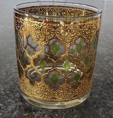 1960s MCM Valencia Old Fashion Rocks Glass By Culver 22k Gold MCM  Vintage • $16