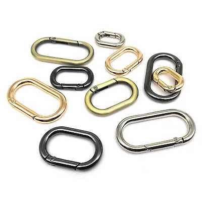 Spring O Oval Ring Bag Strap Buckle Carabiner Key Dog Chain Snap Clip Trigger • £1.98