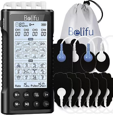 Belifu 4 Independent Channel TENS EMS Unit 24 Modes30 Level Intensity Muscle S • $29.95