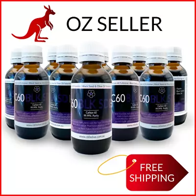 10 X C60 Organic Black Seed Oil With 99.99% Pure Carbon 60 – 100ml Bottles • $555
