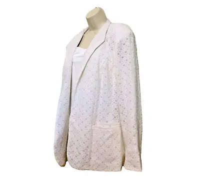 TanJay Lace Jacket 18 White Long Sleeve Fully Lined Cotton Nylon NEW • £15.20