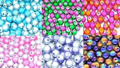 8mm 3D Illusion Miracle Double-coloured Round Acrylic Beads 40pcs/bag • £1.29