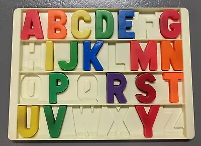VTG Fisher Price Plastic  Magnetic Alphabet Tray W 18 Letters-Good Condition • $14.99