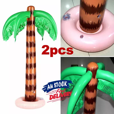 2Pcs Beach Blow Up Pool Decor Inflatable Hawaiian Party Supplies 90cm Palm Tree • $18.99