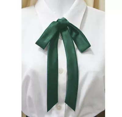 Green Satin Bow Tie Gambler Western Cowboy Necktie Ribbon For Wedding Men Shirt • $3.75