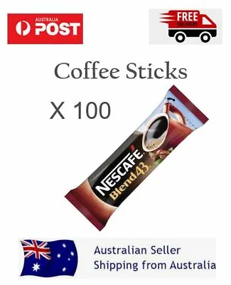 100 X 1.7g  Nescafe Blend 43 INSTANT Coffee Sachet Stick BnB FREE SHIP TRACKED • $230.95