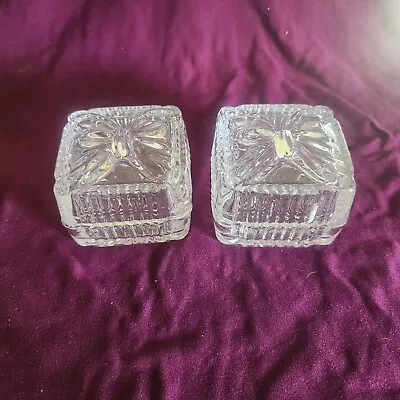 Two Vintage Lead Crystal Trinket Box With Lid • $2