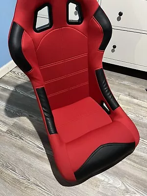 Corbeau Forza Fixed Back Red Cloth Racing Seat With '01 Mustang Mounting Bracket • $300