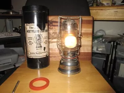 Miners JUSTRITE #10 CARBIDE LAMP / LANTERN With Extra's-EXCELLENT!!-  WORKING! • $575