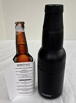 Asobu Frosty Beer 2 Go Stainless Steel Vacuum Insulated Black Koozie Can Bottle • $12.99