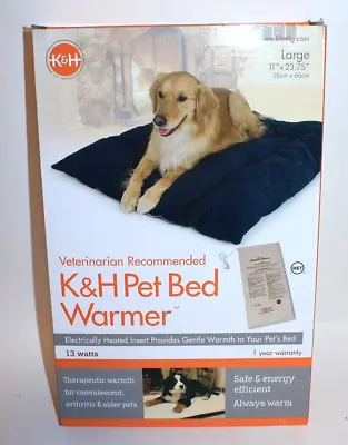 K&H Pet Bed Warmer- Large 11  X 23.75”- Electric Heating Pad Dog/Cat 13 Watts • $15.95