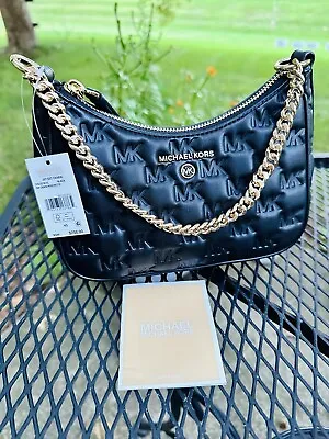 Michael Kors Jet Set Charm Small Logo Pouchette  Black Purse • $149