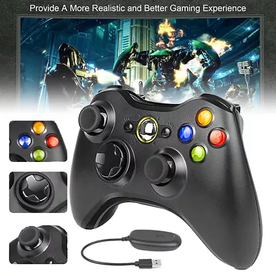 Microsoft Xbox One Series Xbox 360 Wireless Controller Gamepad PC Windows Black • £15.89