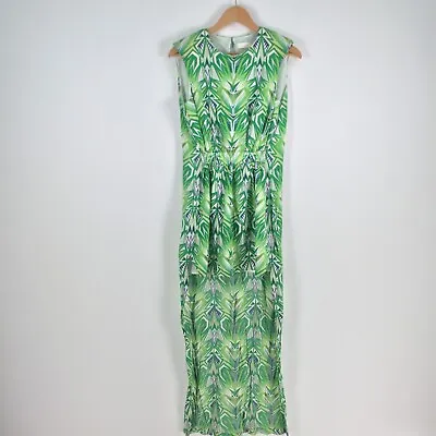 Sass And Bide Womens Dress Size 8 Silk Mullet Hi-low Green Geometric 034150 • $41.08