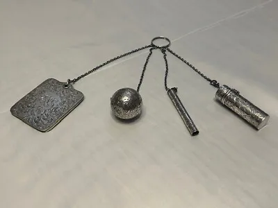 Victorian Sterling Chatelaine Blackinton/F&B Notepad/Coin Holder/Perfume/Pencil? • $250
