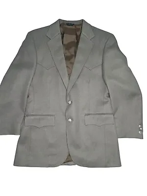Vintage Levis Western Wear Blazer Sport Coat Mens 42 Beige Brown Cowboy • $52