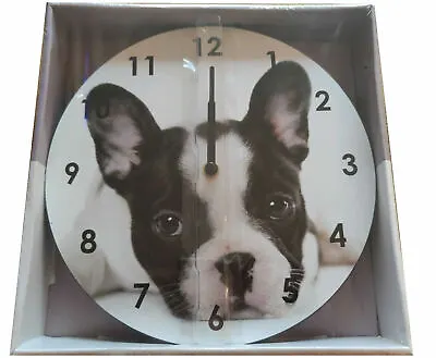 New 9.5  French Frenchie Bulldog' Dog Large Wooden MDF Clock Lounge Kitchen  • £9.99