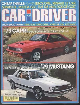 1978 Car & Driver Magazine: '79 Capri & Mustang/Buick Opel Renault Le Car/Mazda • $5