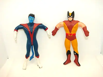 1989 & 1991 Marvel Just Toys Wolverine & Nightcrawler Bendy Figure 6  Tall !!! • $9.99