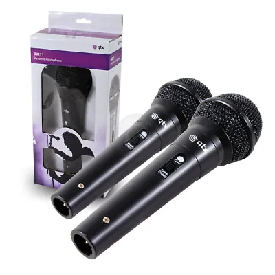 2x QTX Sound Black Handheld Dynamic Microphone SSC2643 • £26.59