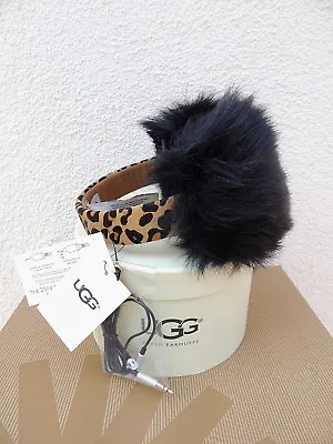 £56.56 • Buy Ugg Leopard Toscana Shearling Wired Audio Device Earmuffs, Nwt And Box