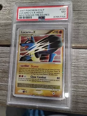 PSA 7 2007 Pokemon D & P Lucario LV X-Holo Mysterious Treasures • $45