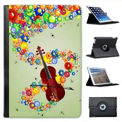 £9.99 • Buy Bright Colourful Violin & Bow With Flowers And Music Leather Case For IPad Mini