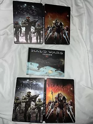 HALO WARS GENESIS (Hardcover Book)  + 2 Xbox 360 STEEL BOOK Cases  (NO GAME) • $10