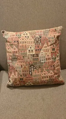 Vintage Houses Of Bruges Tapestry Throw Pillow Putnam Co 12 X 12 • $19.99