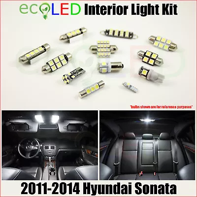 For 2011-2014 Hyundai Sonata WHITE LED Interior Light Replacement Package Kit 8x • $11.99