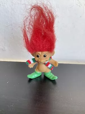 3  Russ Troll Doll Merry Little Trolls Christmas Knit Scarf Collectible Figurine • $12