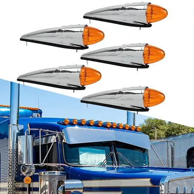 5Pcs LED Amber Cab Marker Clearance Roof Running Top Light For Peterbilt  Truck • $79.79