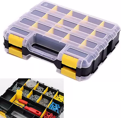 Tools Organizer Box Small Parts Storage Box 34-Compartment Double Side Hardware  • $43.28