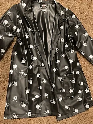 Great Childs SM Disney Mickey Mouse Raincoat Vinyl Black Long Sleeve Waterproof • $19.99